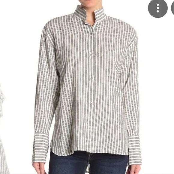 Frame Denim Tops Frame Linen Button Womens Shirt Blouse Black And